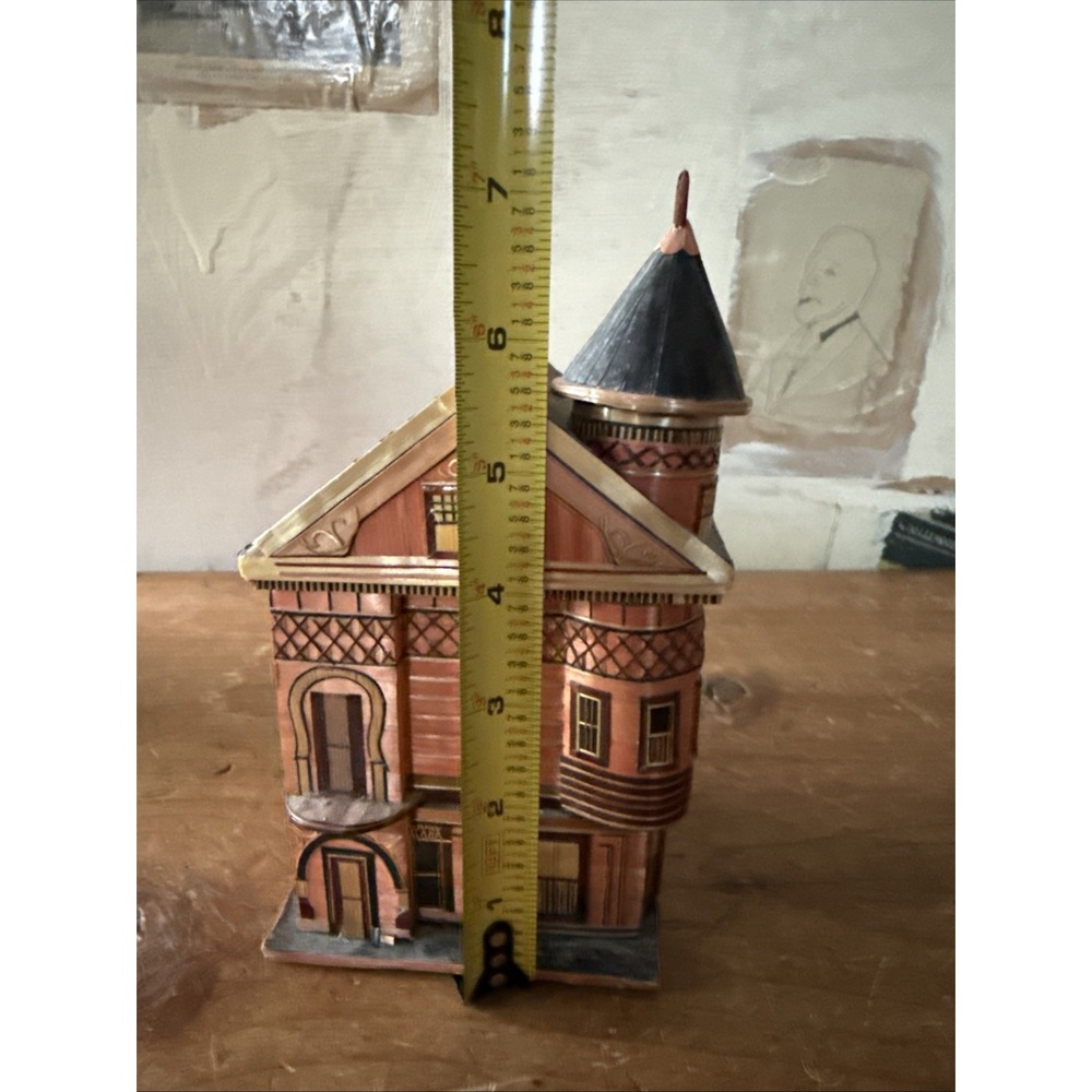 Vintage Chinese Balsa Wood‎ Straw House Trinket Box Philadelphia Meow Reo - Picture 13 of 14